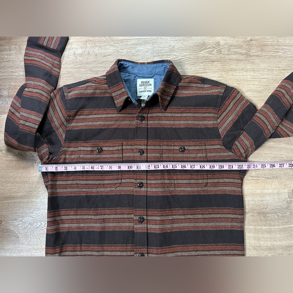 Lands End Blake Shelton Heavyweight Button Up Cotton Striped Western Size M - Picture 7 of 8